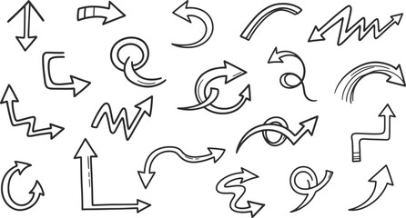 Obraz premium Collection of handdrawn arrows
