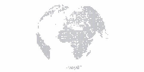 Fototapeta premium Abstract globe formed by many small dots representing global connection and digital network
