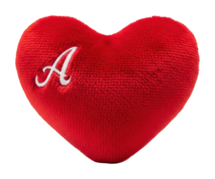 Valentine's day heart plush toy home decorative soft item cozy isolated on transparent background