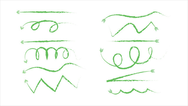 Green Arrows Illustration – Eco Directional Design for Graphics and Digital Art