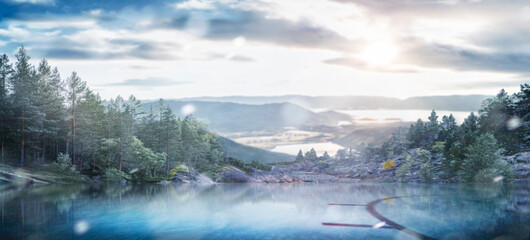 Outdoor hockey stadium. Large hockey rink in the middle of the forest. Large empty rink. Hockey concept