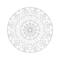 Intricate Mandala Vector – Hand-Drawn Black and White Pattern Illustration