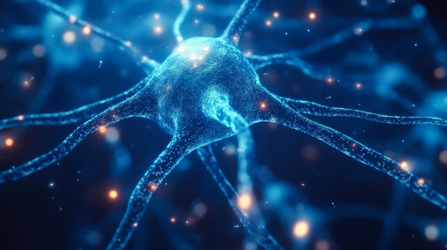 Intricate neural connections show vibrant interactions in a dynamic environment