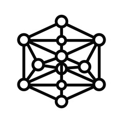 Abstract geometric symbol representing the tree of life, a sacred diagram in kabbalah