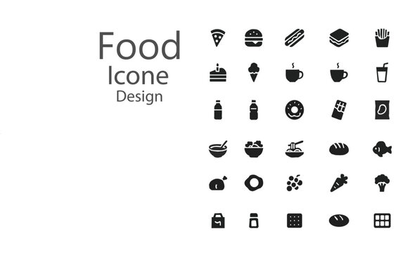 Creative modern food icone design blackand whit 