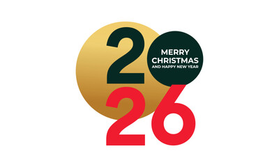 Stylish 2026 Merry Christmas and Happy New Year Graphic Design