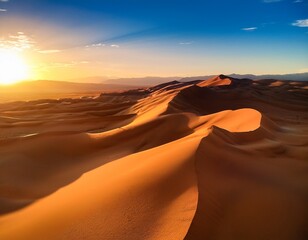 majestic sand dunes desert landscape aerial photography natural beauty sunrise serenity and vastness