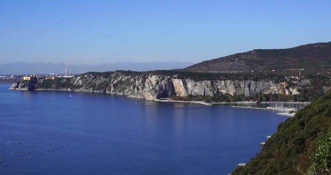 Gulf of Trieste with Castello di Duino in Back, Italy