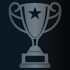 Champion trophy icon with star Keywords: trophy, cup, award, winner, success, achievement, prize