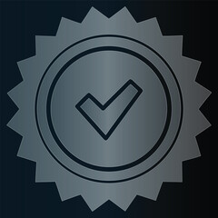 Check mark inside a circular badge icon tick approve