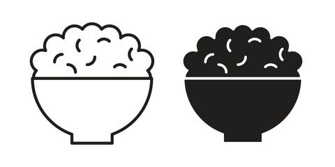 Bowl rice icon, vector graphics collection. logotype graphic art design