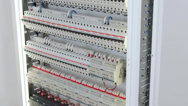 Electrical panel for organizing power supply according to the Smart Home system on KNX automation. 