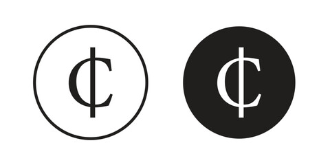 Cedi sign, vector graphics collection. logotype graphic art design