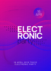 Dance Event. Green Night Club Banner. Festival Vector. Pink Techno Magazine. Dj Background. Electronic Audio Illustration. Fest Concert Graphic. Blue Dance Event