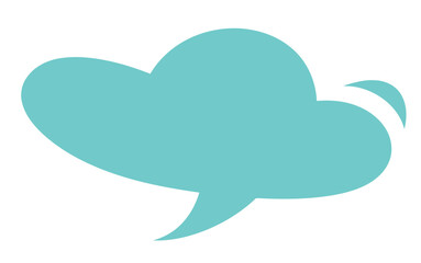 speech bubble, chat, communication, message, dialogue, talk, conversation, thinking, idea, thought, teal, blue, green, pastel, cloud, shape, graphic, icon, symbol, design, element, blank, empty, quote
