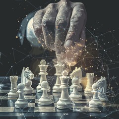 Polygonal Chess Business Strategy Wireframe