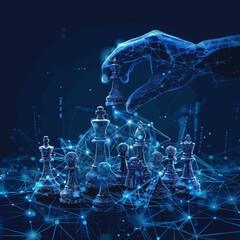 Polygonal Chess Business Strategy Wireframe