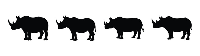 Silhouette of oryx antelopes wildlife animals vector illustration african safari mammals art design