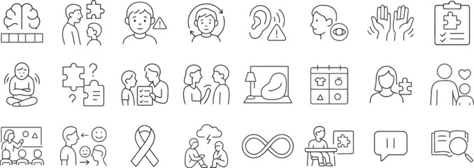 autism, puzzle, brain, ear, hearing, child, parent, family, support, awareness, ribbon, communication, social, understanding, emotions, calendar, checklist, therapy, connection, help, mental health, l