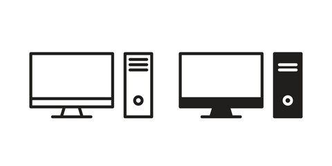 Computer icon, vector graphics collection. logotype graphic art design