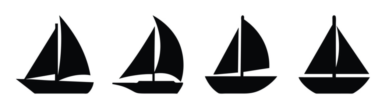 Sailboat vector silhouette collection: nautical vessel, yacht, boat, sailing, maritime, sea, ocean