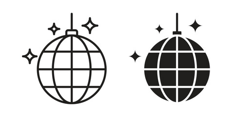 Disco ball icon, vector graphics collection. logotype graphic art design