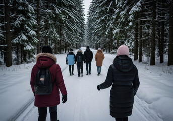 Promenade en forêt enneigée - Vacances à la montagne