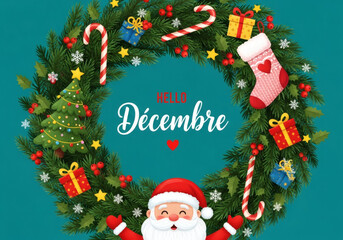 Couronne de noël hello décembre