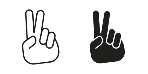 Hand peace icon, vector graphics collection. logotype graphic art design