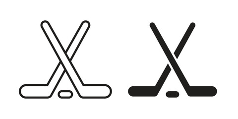 Hockey sticks icon, vector graphics collection. logotype graphic art design