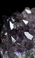 crystal amethyst druse close up