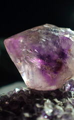 amethyst on a black background