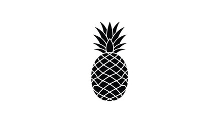 Black pineapple silhouette icon design on white background graphic