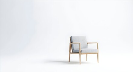 Single Object Focus Composition
One central 3D object (like a chair, plant, or coffee cup) with wide negative space — modern and perfect for marketing layouts.