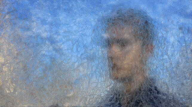 abstract concept of emotional numbness and frozen inner feelings.