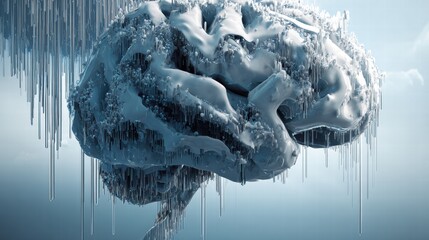 illustration of frozen emotions and mental detachment from feelings.