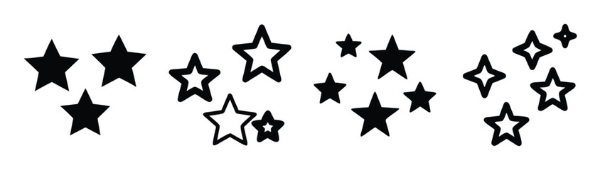 Black and white star shapes vector illustration design for graphic art and backgrounds creative use