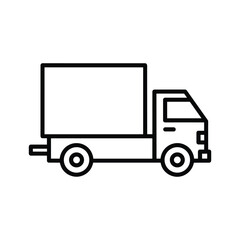 Line art icon of a delivery truck
