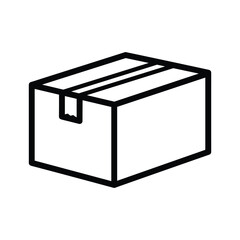 Simple line drawing of a closed cardboard box