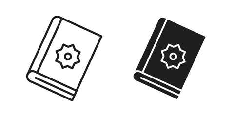 Quran book icon, vector graphics collection. logotype graphic art design