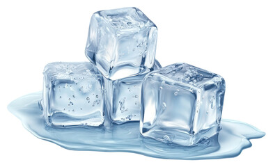 Obraz premium PNG Ice cubes translucent temperature refreshing.