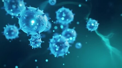 mesmerizing ecu of glowing blue gelatinous and fractal particles drifting in deep-sea inspired blue mist, with bokeh and internal light, a tranquil microscopic wonder