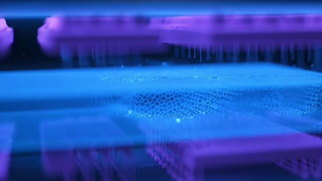 Circuit board layers illuminated with neon light technology component