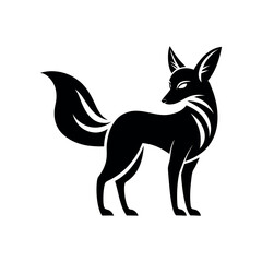 Fennec Fox Black Silhouette Animal Vector Design