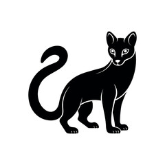 Genet Black Silhouette Animal Vector Illustration