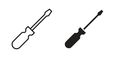 Screwdriver icon, vector graphics collection. logotype graphic art design