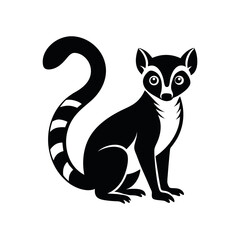 Lemur Black Silhouette Animal Vector Design