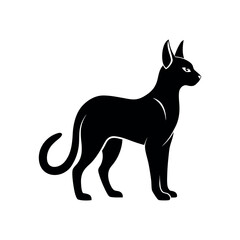 Serval Black Silhouette Wild Cat Vector Graphic