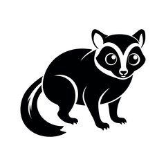 Slow Loris Black Silhouette Animal Vector Art