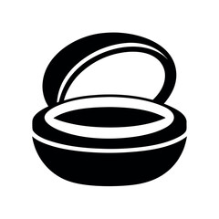 Contact Lens Case Black Silhouette Icon Vector